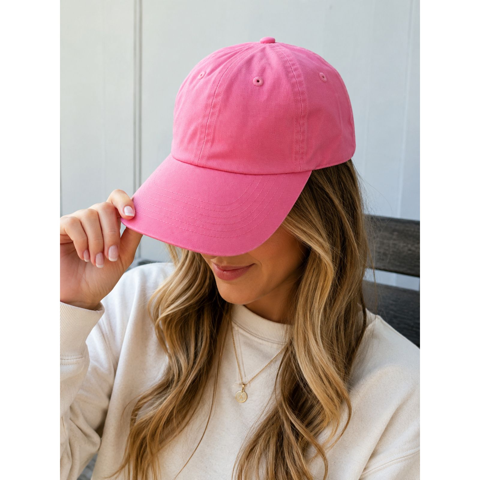 Port Authority Pink Cotton Dad Hat Adjustable Baseball Cap One Size